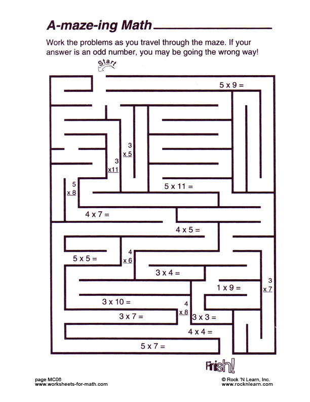Free Fun Math Puzzle Worksheets For Middle School