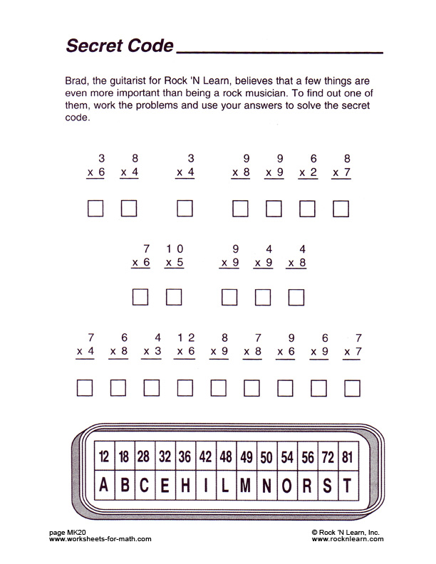 Secret Code Free Printable Addition And Subtraction Worksheets Math